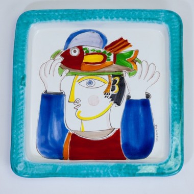 Piatto Quadrato Folk PQ28FK-2 Cameriere Piatto Quadrato Folk PQ28FK-2 Cameriere